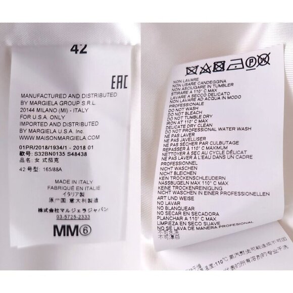 MM6 Maison Margiela Classic Blazer Size 42 US 6 White NWT $880 - Picture 13 of 14